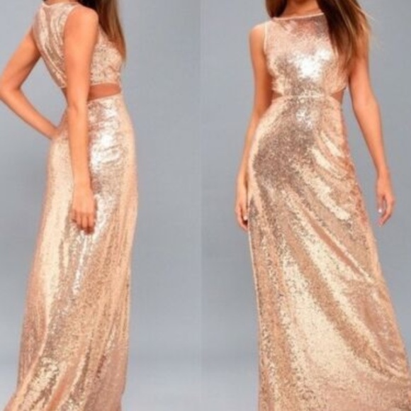 Lulus Dresses & Skirts - Lulu gold sequin gown